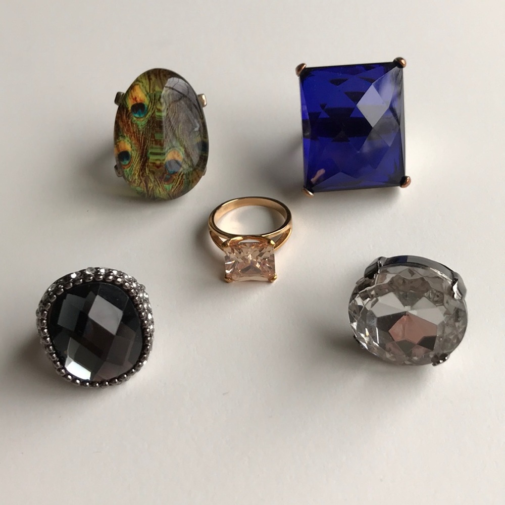 Lot of 5 Cocktail Rings